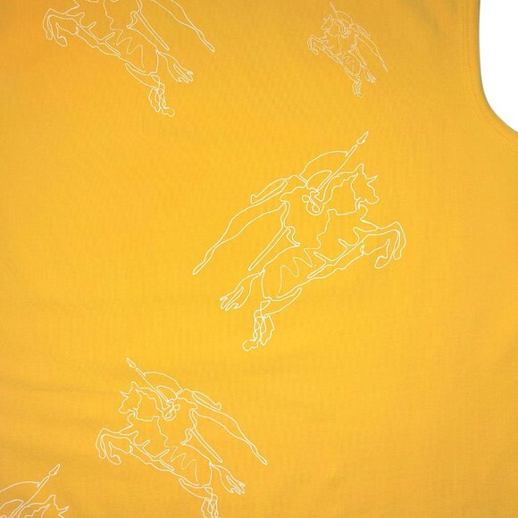 Burberry Yellow Graphic Print Cotton Sleeveless Shirt Women's Size L - Picture 3 of 7